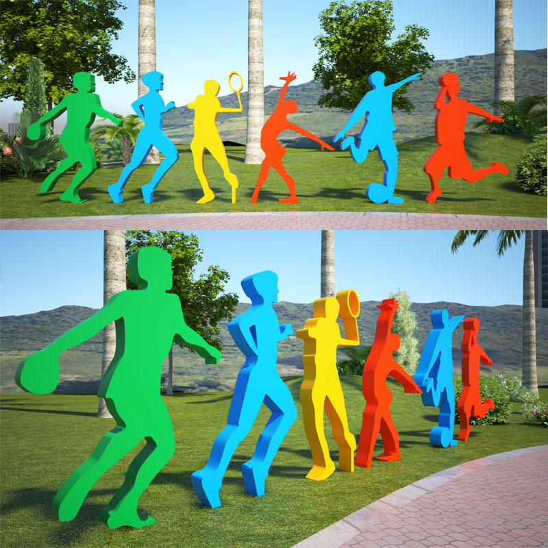 抽象剪影运动人物雕塑公园不锈钢雕塑 (3)_wps图片