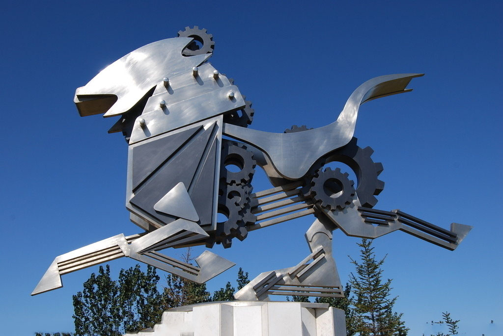 抽象机械马雕塑 不锈钢抽象雕塑 广场不锈钢雕塑_wps图片