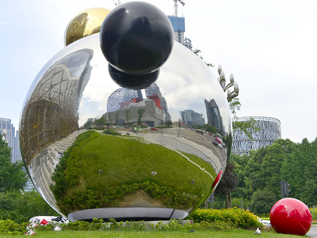不锈钢镜面圆球雕塑 城市景观雕塑_wps图片