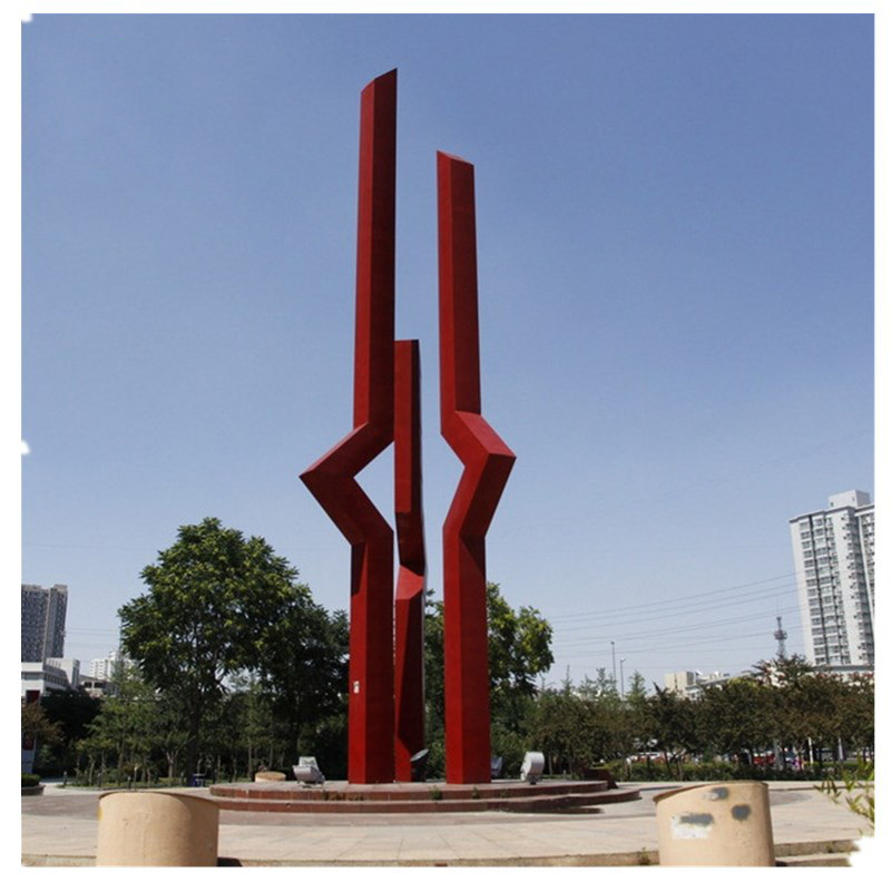 不锈钢抽象公园侧面雕塑