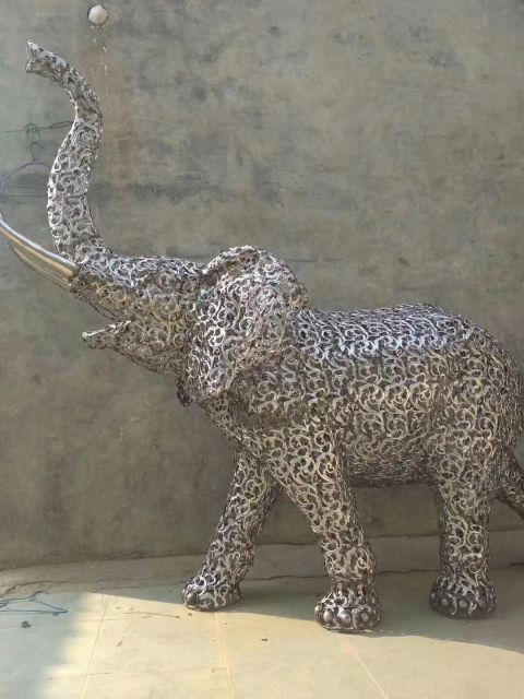 不锈钢公园大象雕塑