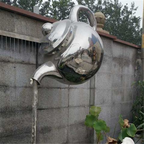 不锈钢景观喷泉水壶雕塑