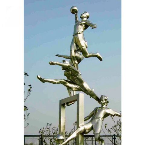 不锈钢篮球运动员人物雕塑   